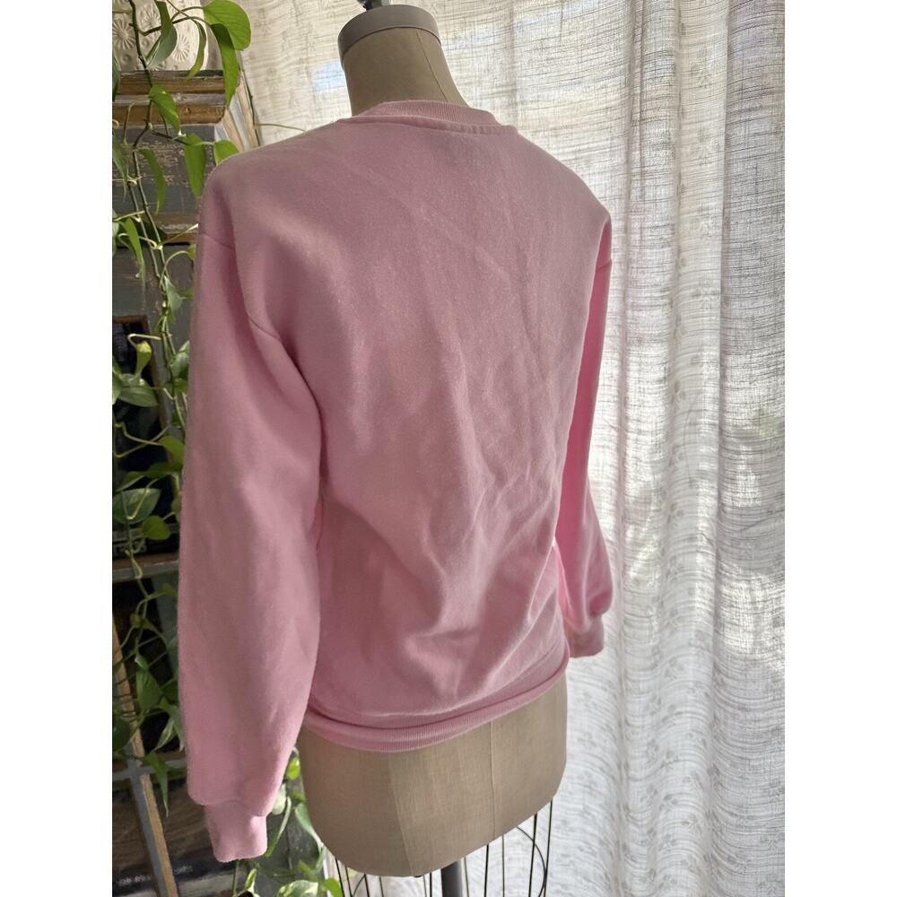 Pink Malibu Barbie Sweatshirt Blue Denim Logo Women’s Size S Oversized - Picture 6 of 9